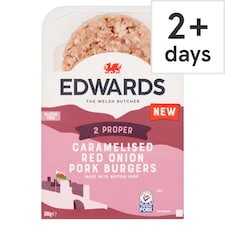 Edwards 2 Caramelised Red Onion Pork Burgers 300G