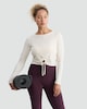 image 2 of F&F Active Modal Rich Long Sleeved Drawstring Top in Cream