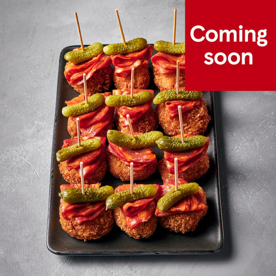 99. Tesco Finest 12 Arancini Stacks with Chorizo & Cornichon 410g (Serves 12)