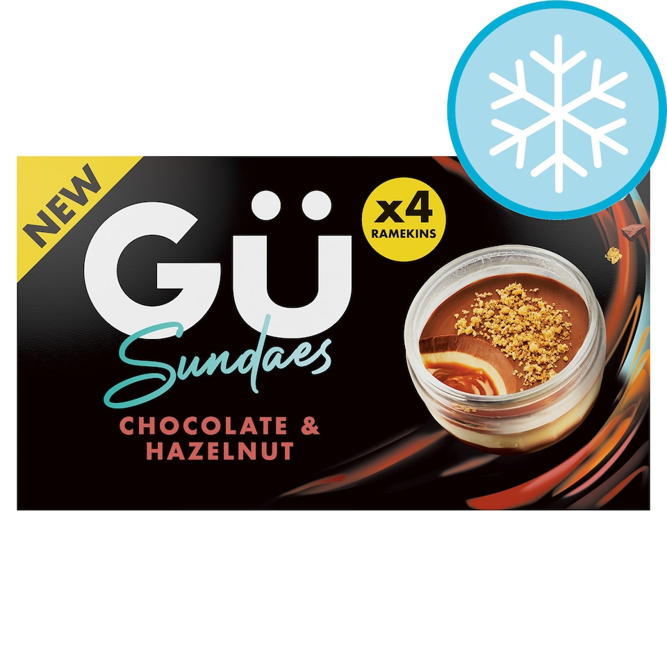 Gu Frozen Caramel, Chocolate & Hazelnut Sundae 4 x 79g