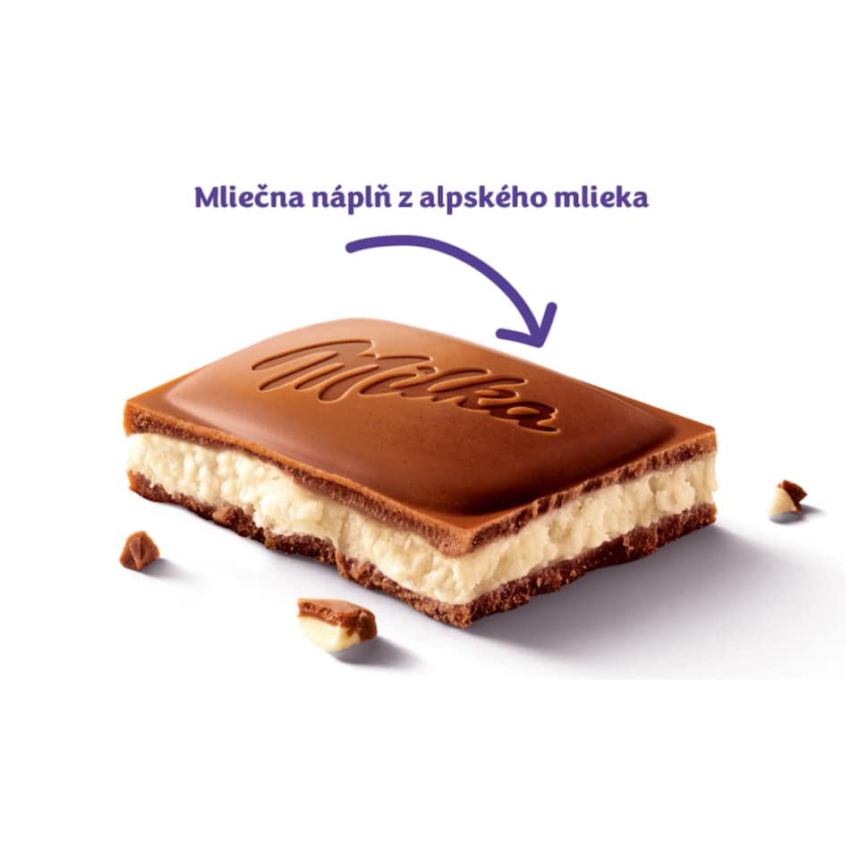 obrázok 1 z Milka Alpine Milk Cream mliečna čokoláda z alpského mlieka s mliečnou náplňou 100 g
