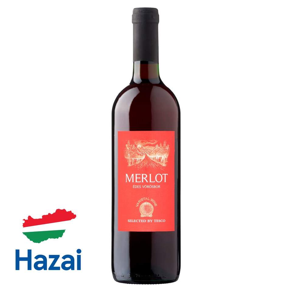 Tesco Merlot édes vörösbor 750 ml