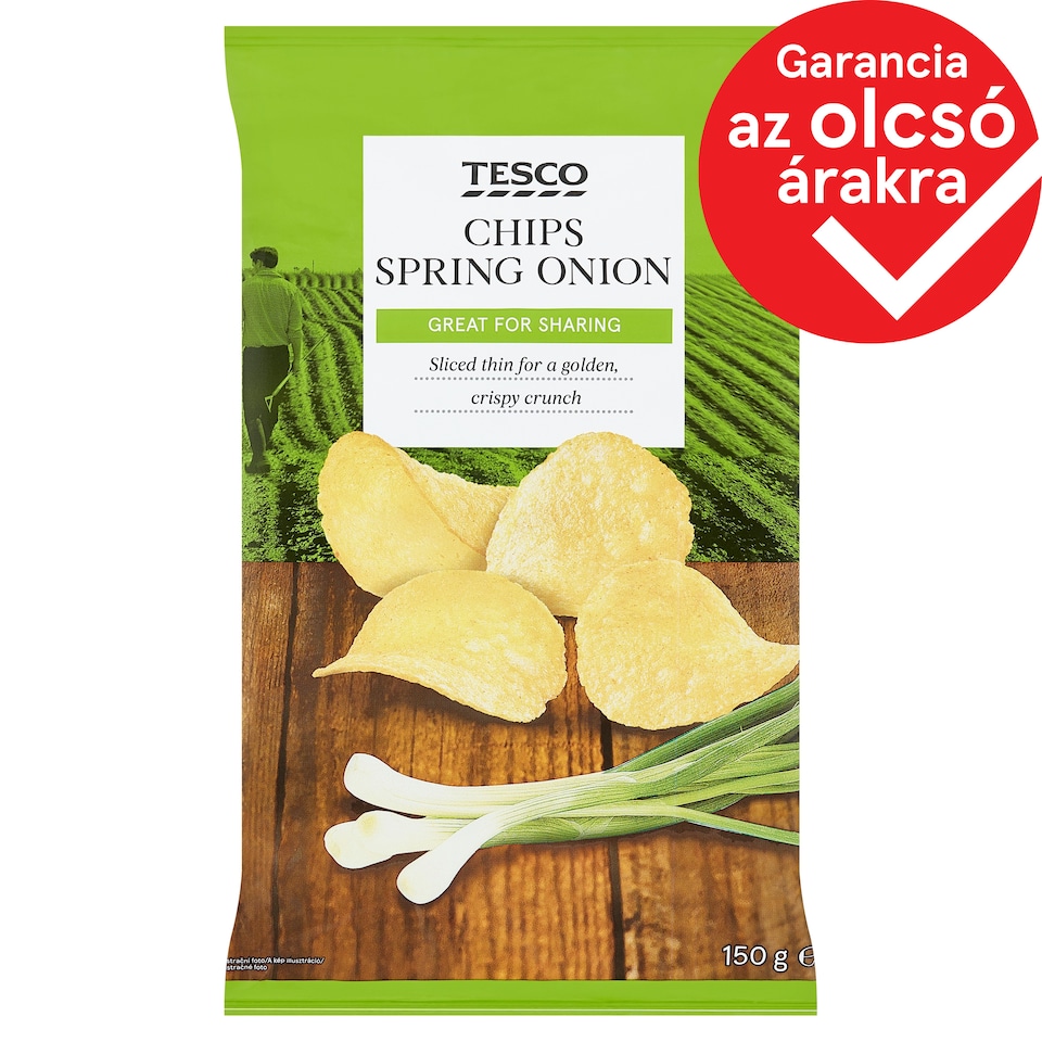Tesco zöldhagyma ízű burgonyachips 150 g
