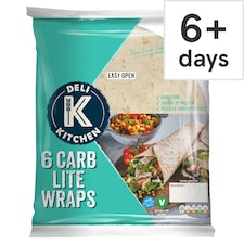 Deli Kitchen Carb Lite Wheat Tortilla Wraps 6 Pack 300g