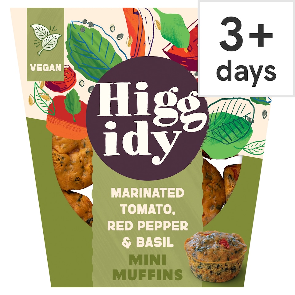 image 1 of Higgidy Slow-Roasted Tomato, Red Pepper & Basil Mini Muffins 130g