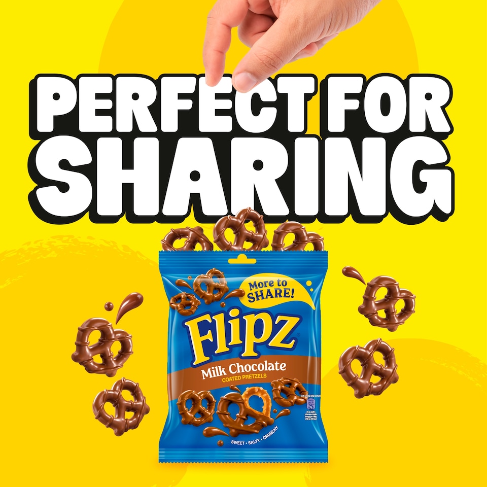 image 1 of Flipz Mega Bag Milk Chocolate Coated Pretzels 150G
