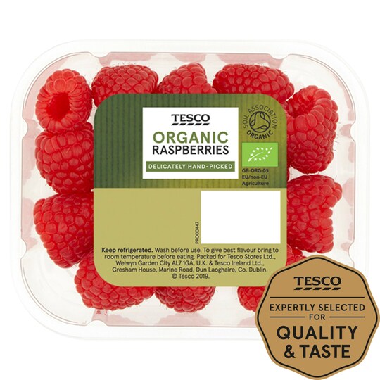Tesco Organic Raspberries 150G Tesco Groceries