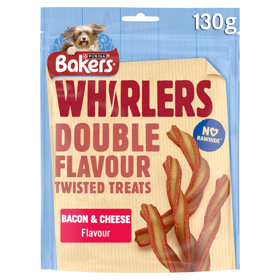image 1 of Bakers Whirlers Dog Treats Bacon And Cheese 130G