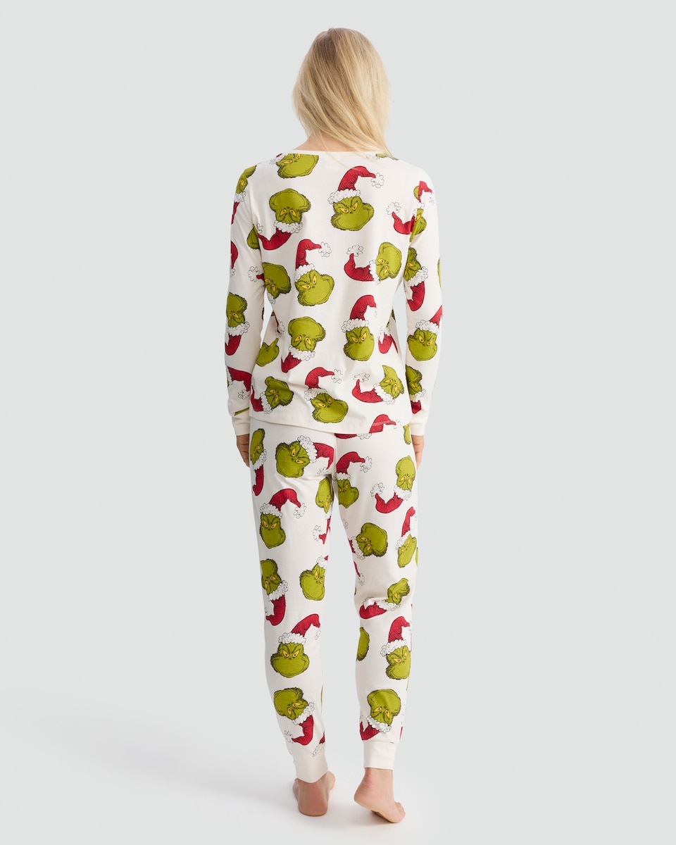 image 1 of The Grinch Matching Family Christmas Pyjamas in Stone