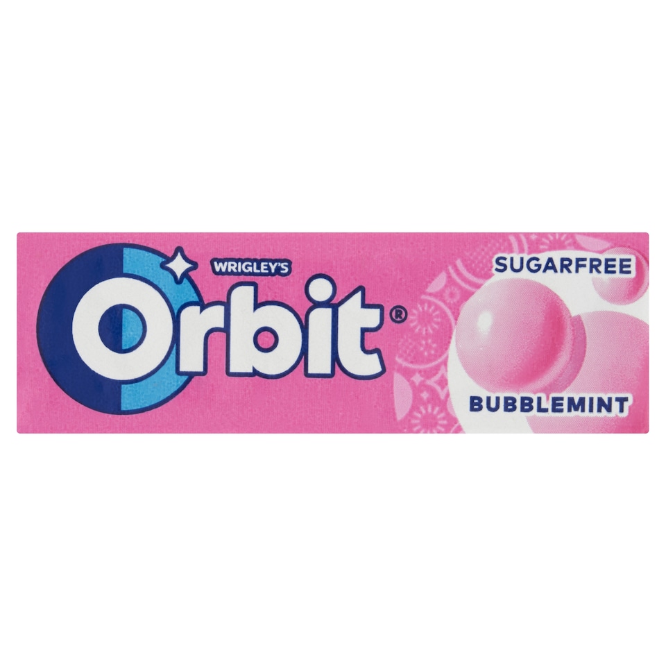 image 1 of Orbit Bubblemint Fruit and Mint Flavoured Sugar-Free Chewing Gum with Sweetener 14 g