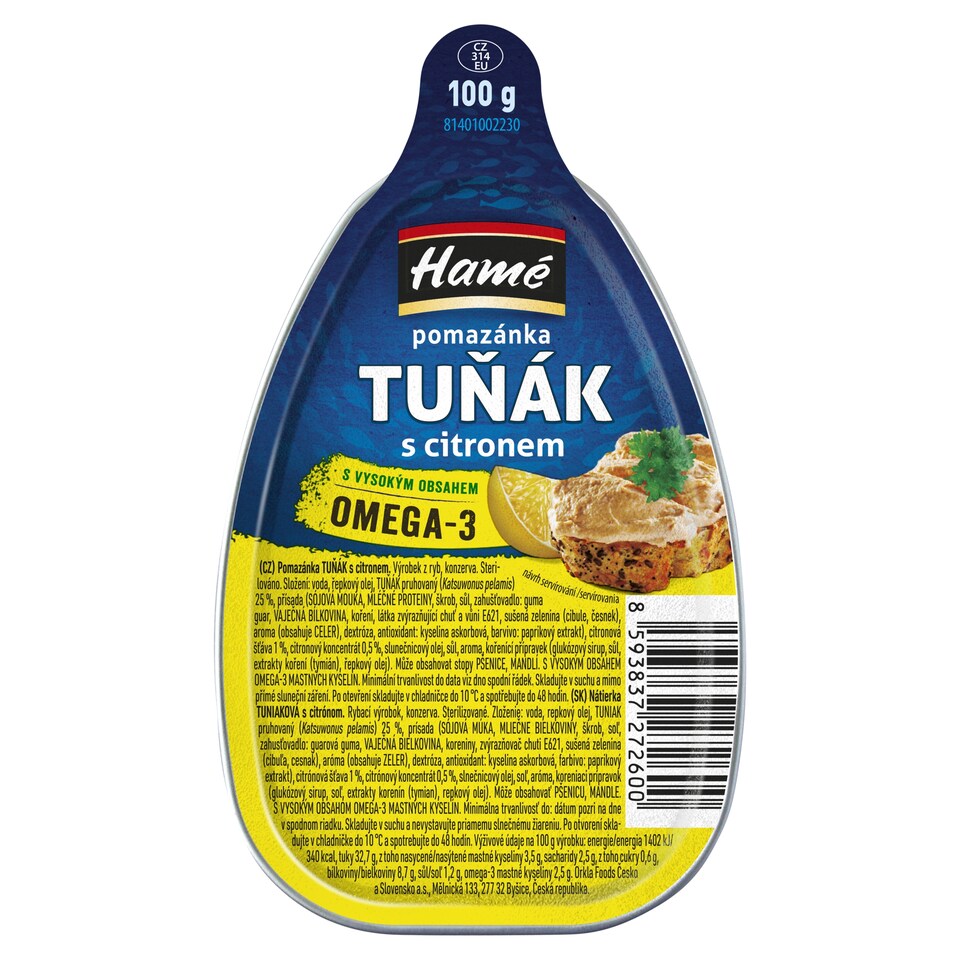 Hamé Pomázánka tuňák s citronem 100g