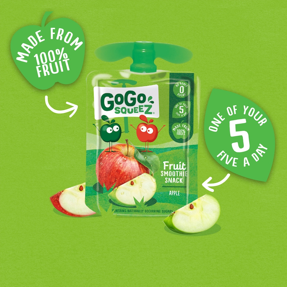 image 1 of Gogo Squeez Fruit Snack Apple 4X90g