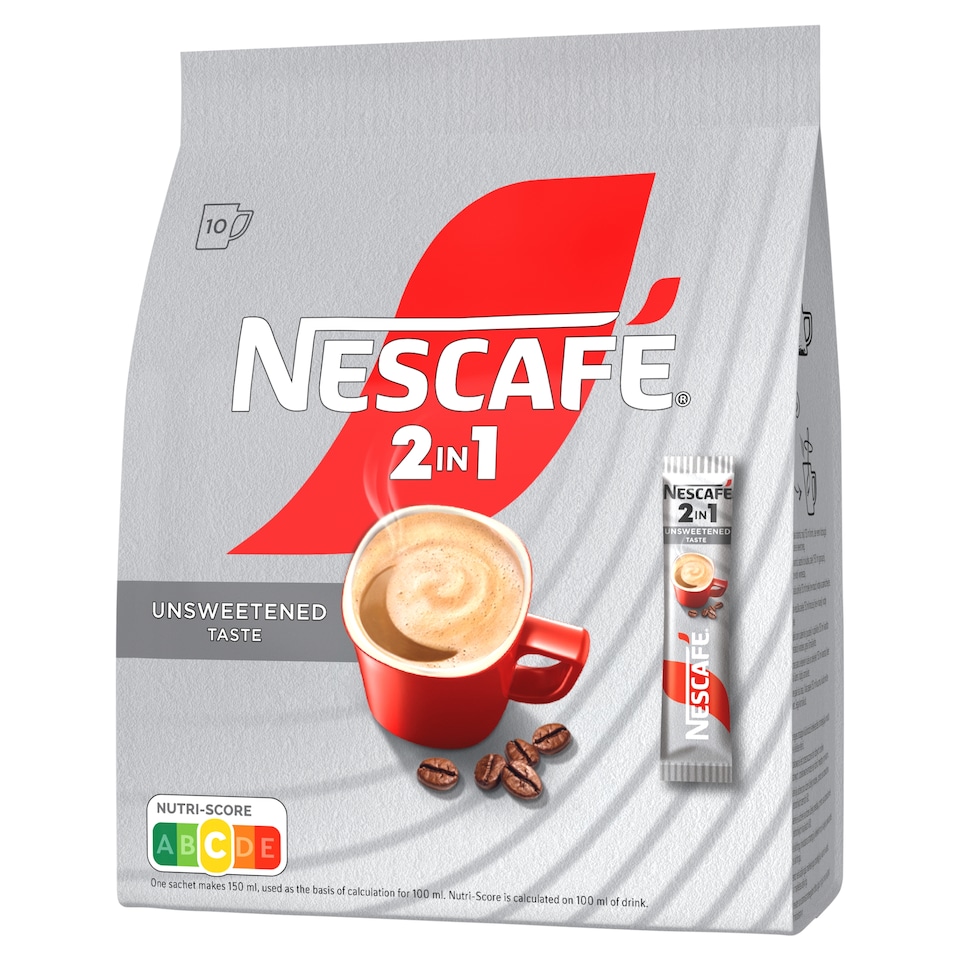 NESCAFÉ 2in1 Unsweetened Taste azonnal oldódó kávéspecialitás 10 x 8 g (80 g)