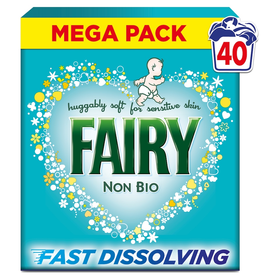 image 1 of Fairy Non Bio Washing Powder 40 Washes 2200g