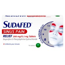 Sudafed Sinus Pain Relief Tablets - Ibuprofen, Phenylephrine Hydrochloride 16s