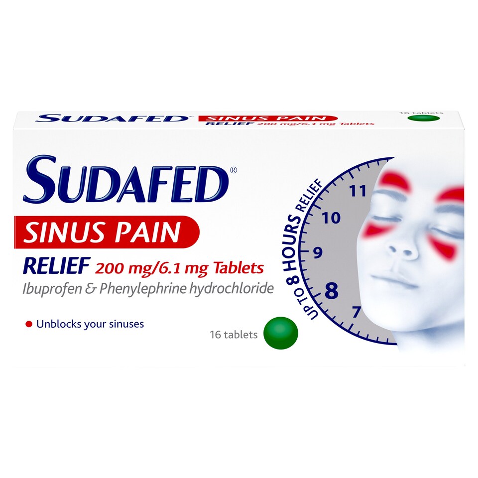 image 1 of Sudafed Sinus Pain Relief Tablets - Ibuprofen, Phenylephrine Hydrochloride 16s