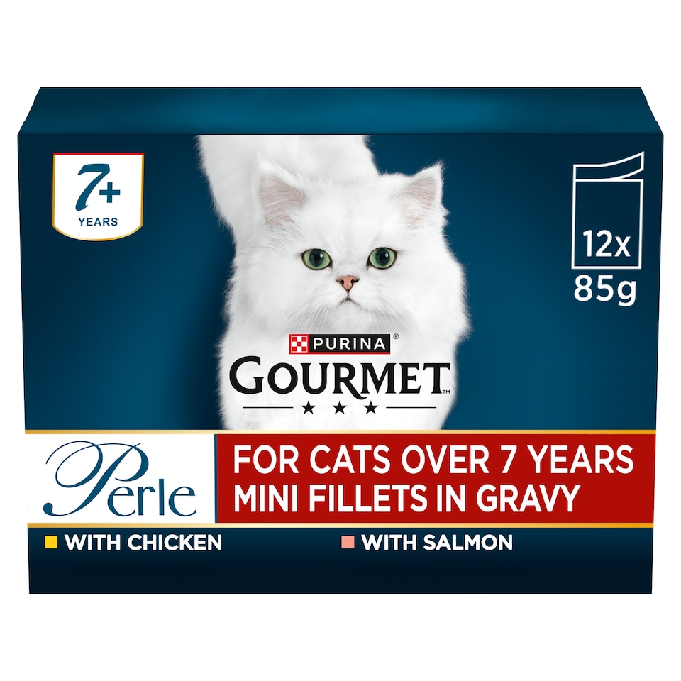 image 1 of GOURMET Perle Senior 7+ Mini Fillets in Gravy Wet Cat Food 12x85g
