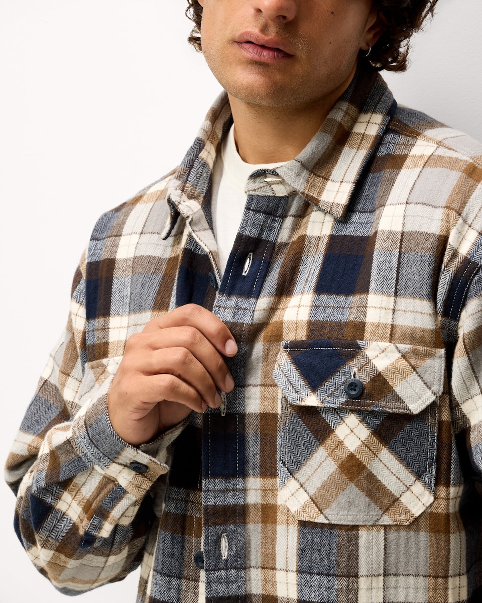 image 1 of RDA Pure Cotton Check Shirt in Blue
