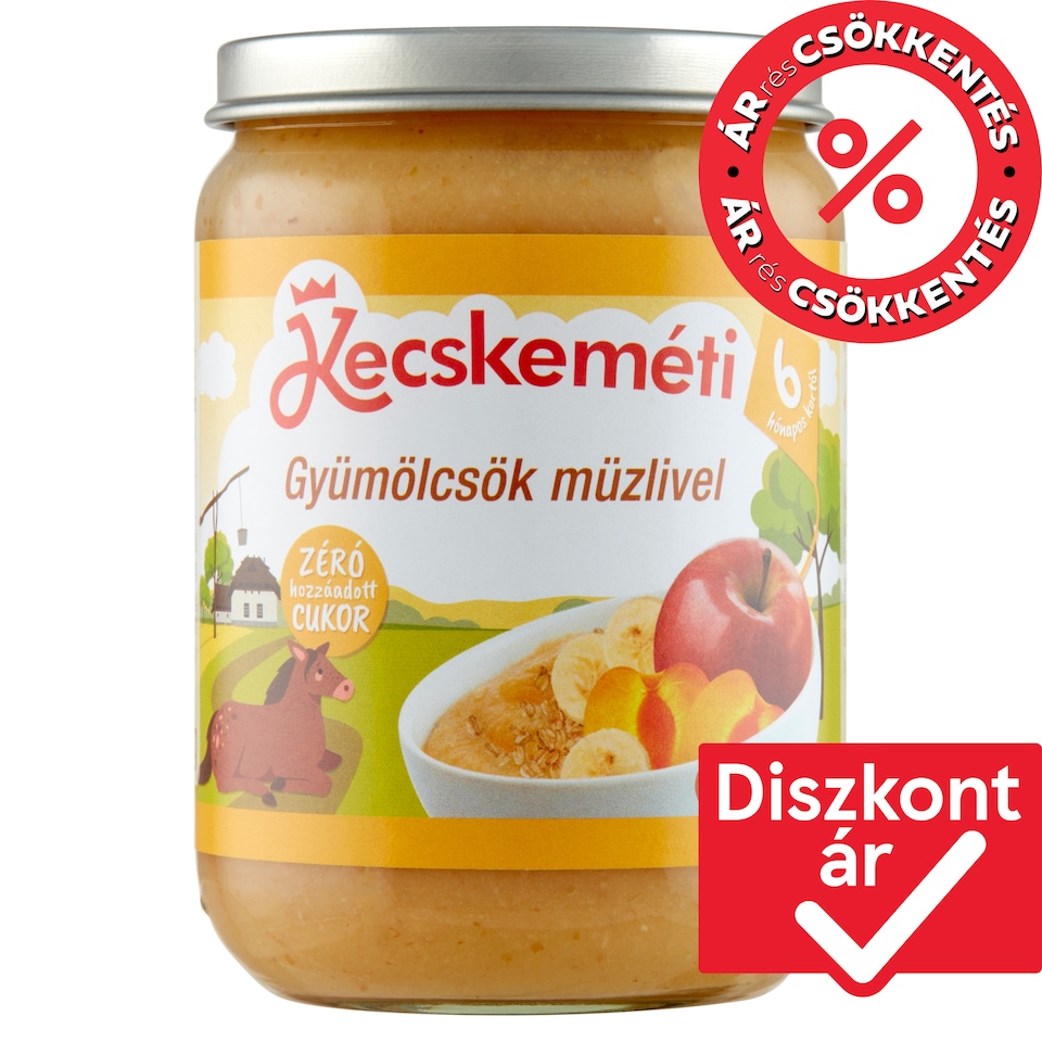 Kecskeméti gyümölcsök müzlivel bébidesszert 6 hónapos kortól 190 g