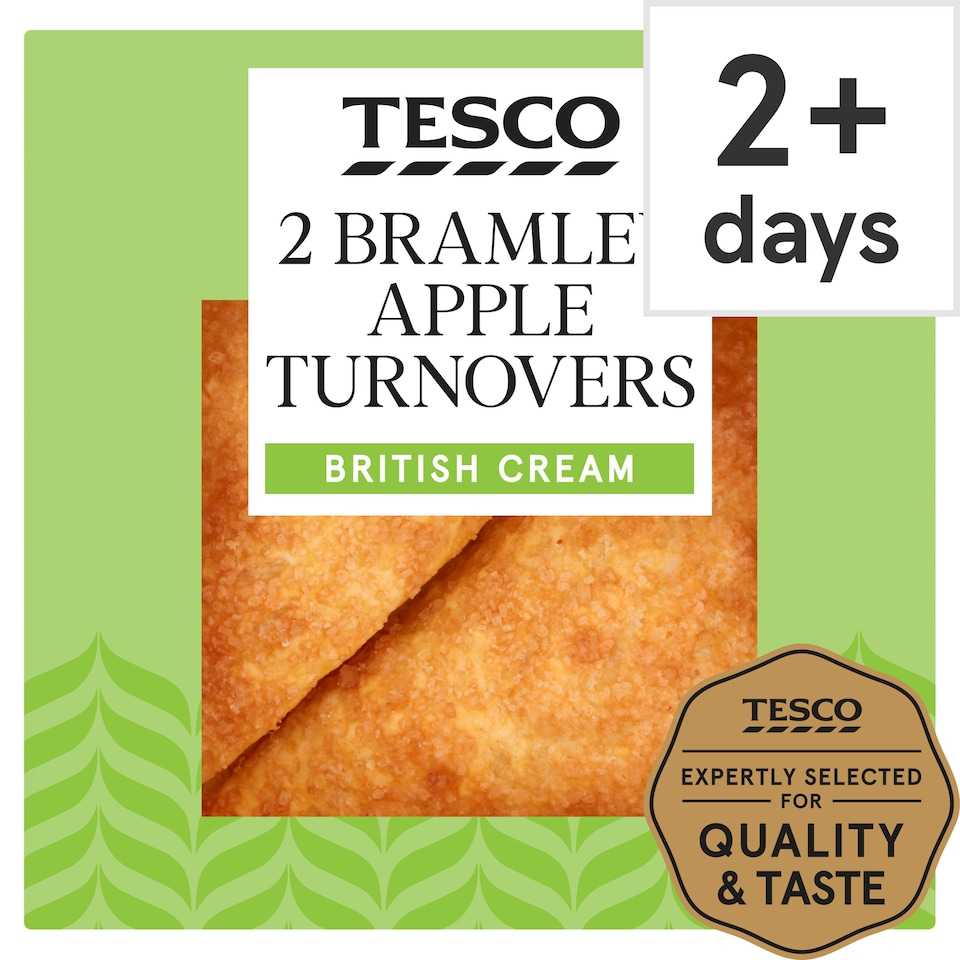 Tesco Fresh Cream Bramley Apple Turnovers 2 Pack 160g