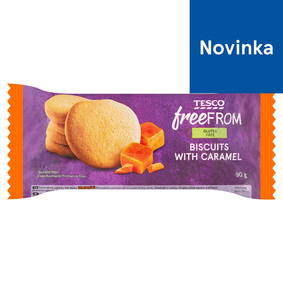 Tesco Free From Bezgluténové karamelové sušienky 90 g