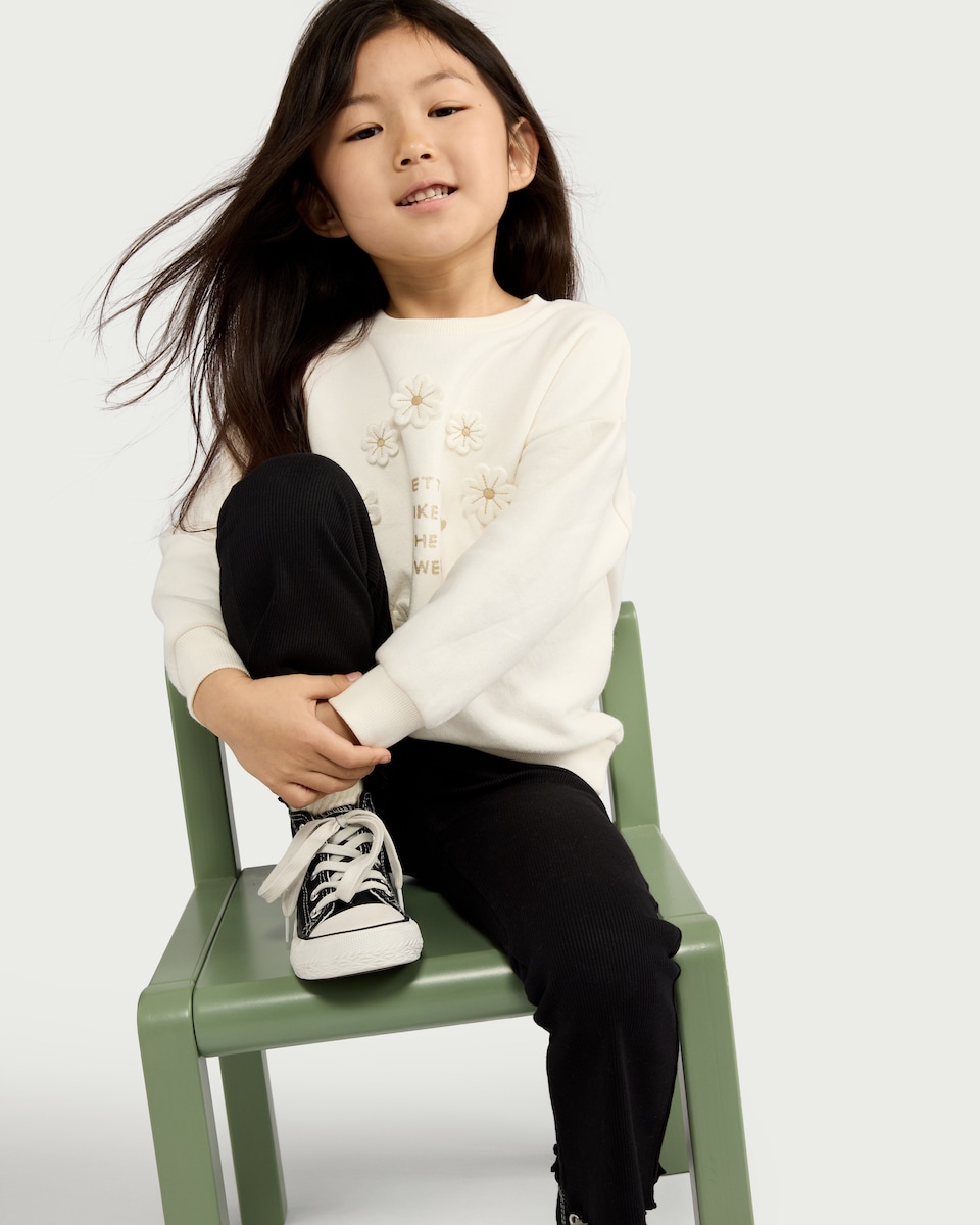 image 1 of F&F Girls 2-Pack Cotton Rich Flared Leggings in Black
