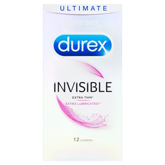 Durex Condoms Invisible Extra Lubricated X12 Tesco Groceries