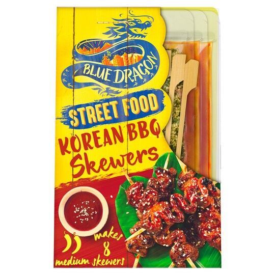 Blue Dragon Korean Bbq Skewers Kit 141G Tesco Groceries