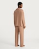 image 3 of F&F Ribbed Revere Button Up Pyjama Set in Med Nude