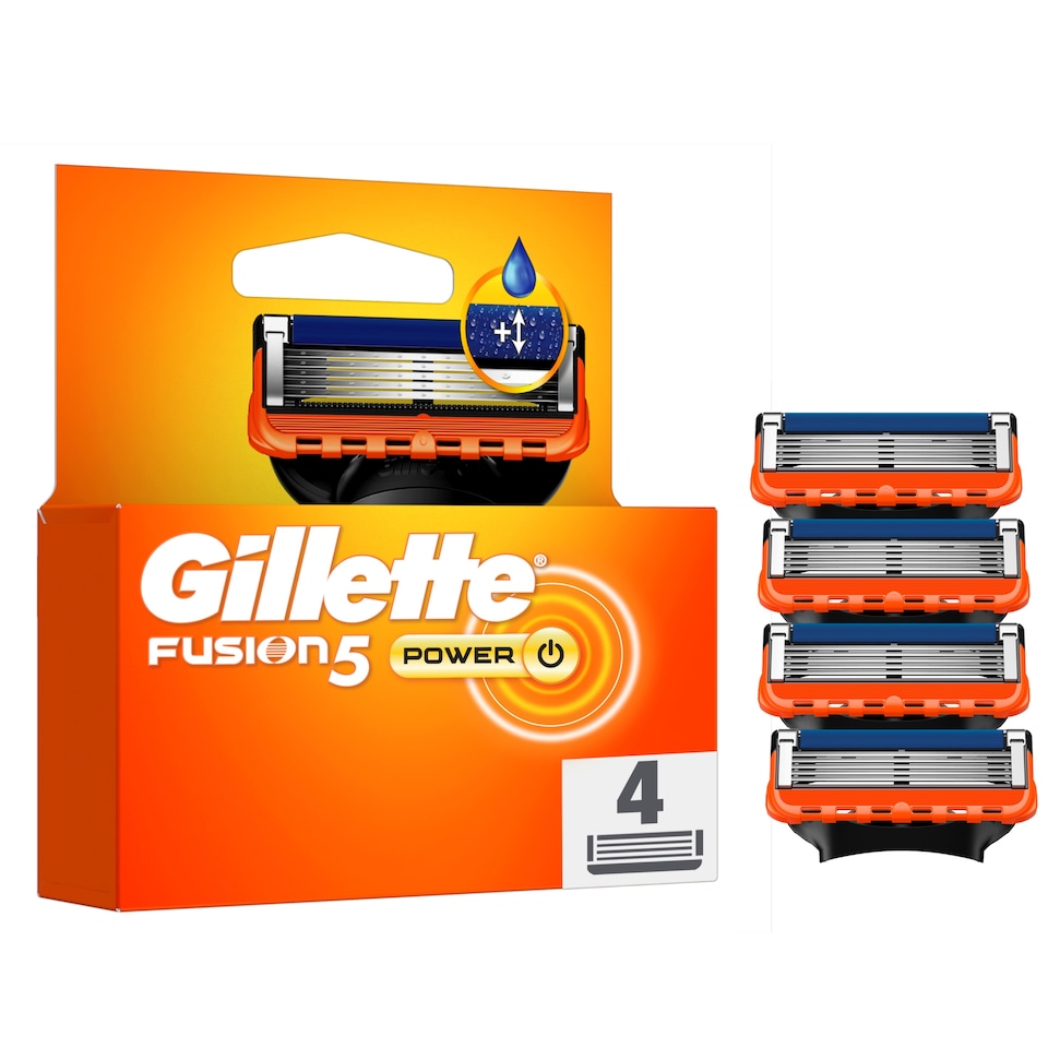 Gillette Fusion5 Power Borotvabetét Férfi Borotvához, 4 Borotvabetétek, Nagyobb Krémezőcsík 1. kép