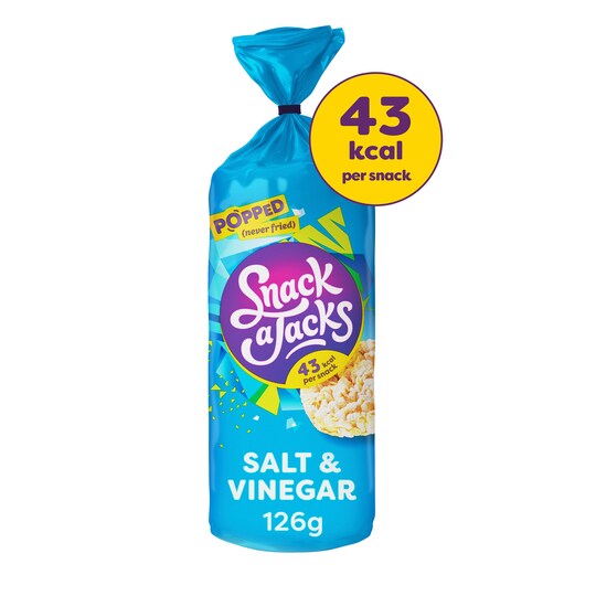 Snack A Jacks Jumbo Salt & Vinegar Rice Cakes 126G Tesco Groceries