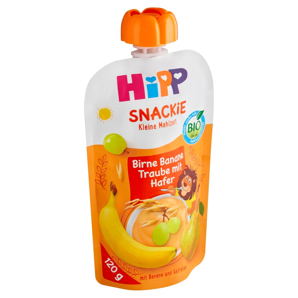 HiPP Bio hruška, banán, bílé hrozno, oves 120g