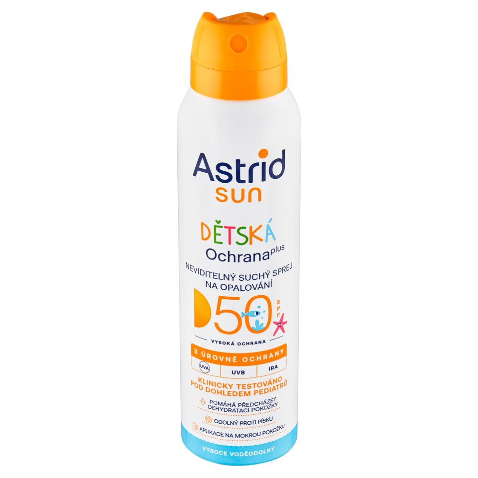 image 1 of Astrid Sun Detský neviditeľný suchý sprej na opaľovanie SPF 50 150 ml
