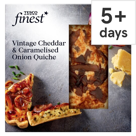 Tesco Finest Vintage Cheddar & Caramelised Onion Quiche 420G Tesco