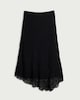 image 4 of F&F Lace Asymmetric Hem Midi Skirt in Black