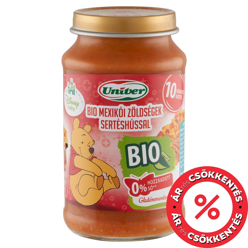 Univer bio mexikói zöldségek sertéshússal bébiétel 10 hónapos kortól 220 g