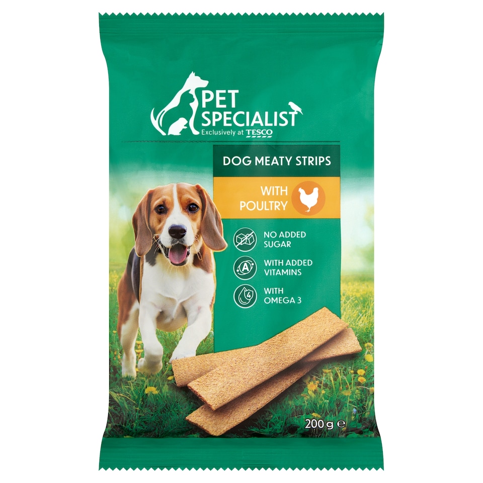Pet Specialist Dog Meaty Strips with Poultry, Supplementary Pet Food for Adult Dogs 20 pcs 200 g