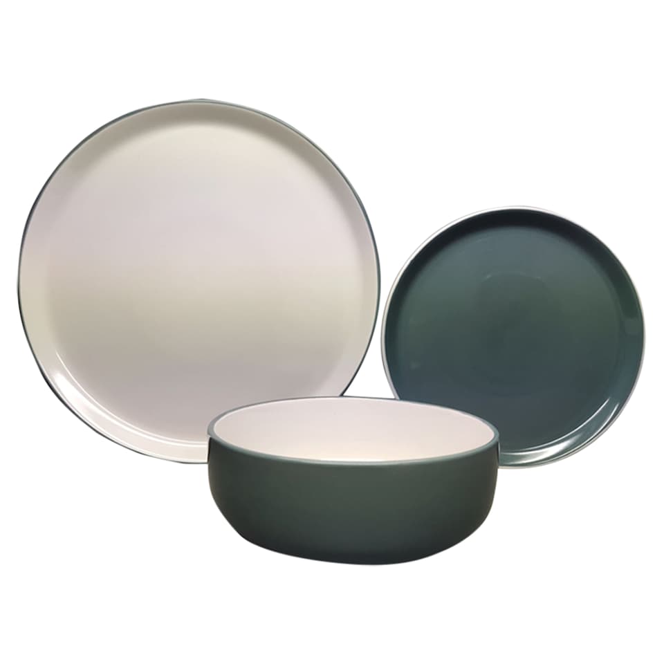 image 1 of F&F Home Aura Sea Green Dinner Set 12 pcs