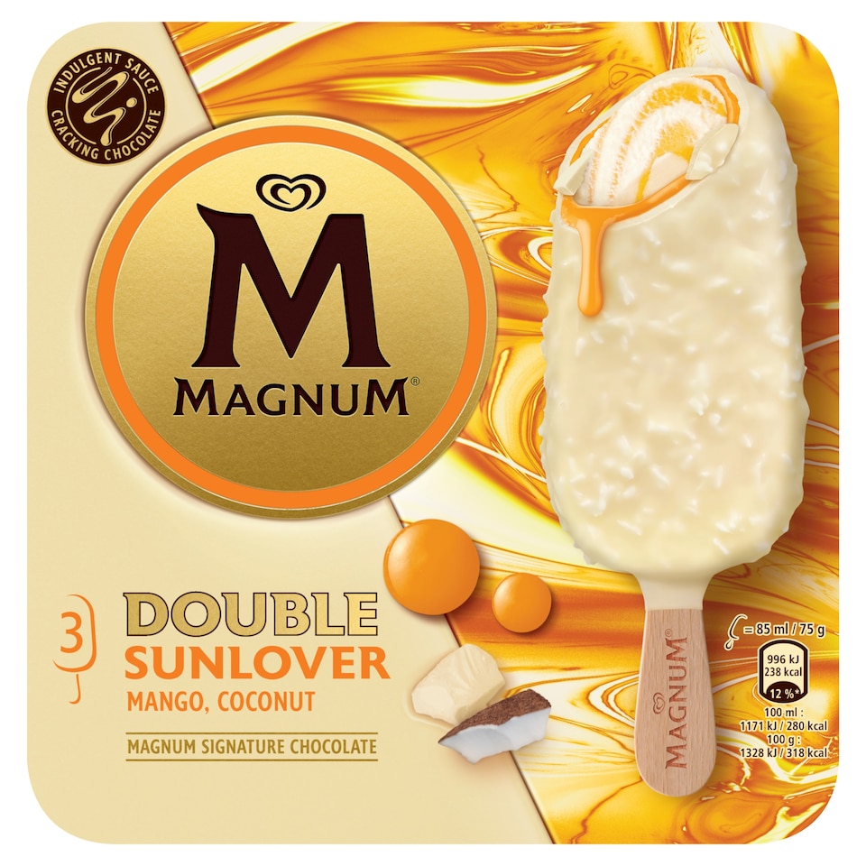Magnum Mini Multipack Jégkrém Dupla Mangó-Kókusz ízű 3 x 85 ml