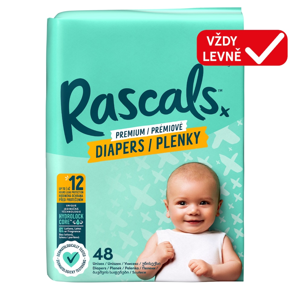Rascals Premium Diapers 2 4 - 8 kg 48 pcs