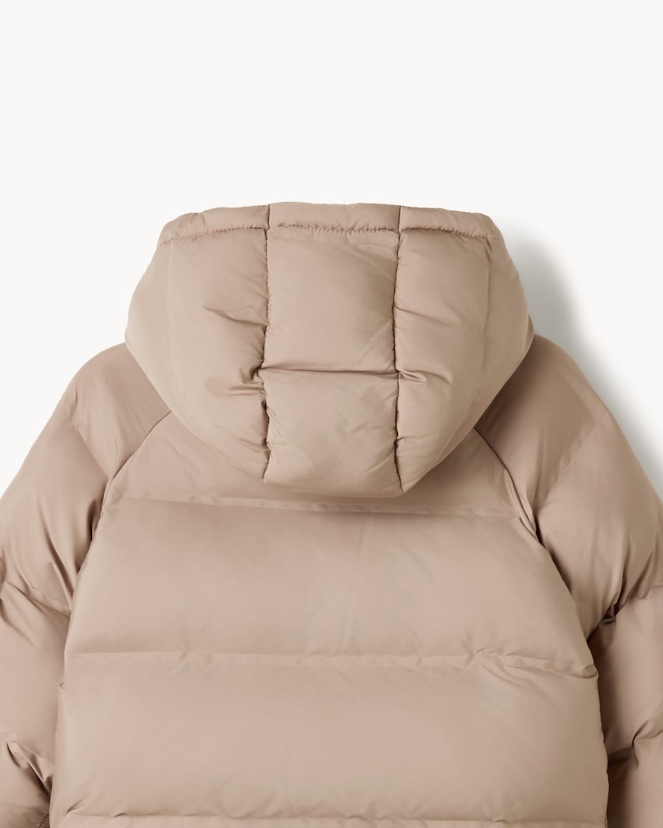 image 1 of F&F Boys Shower Resistant Hooded Padded Coat in Stone