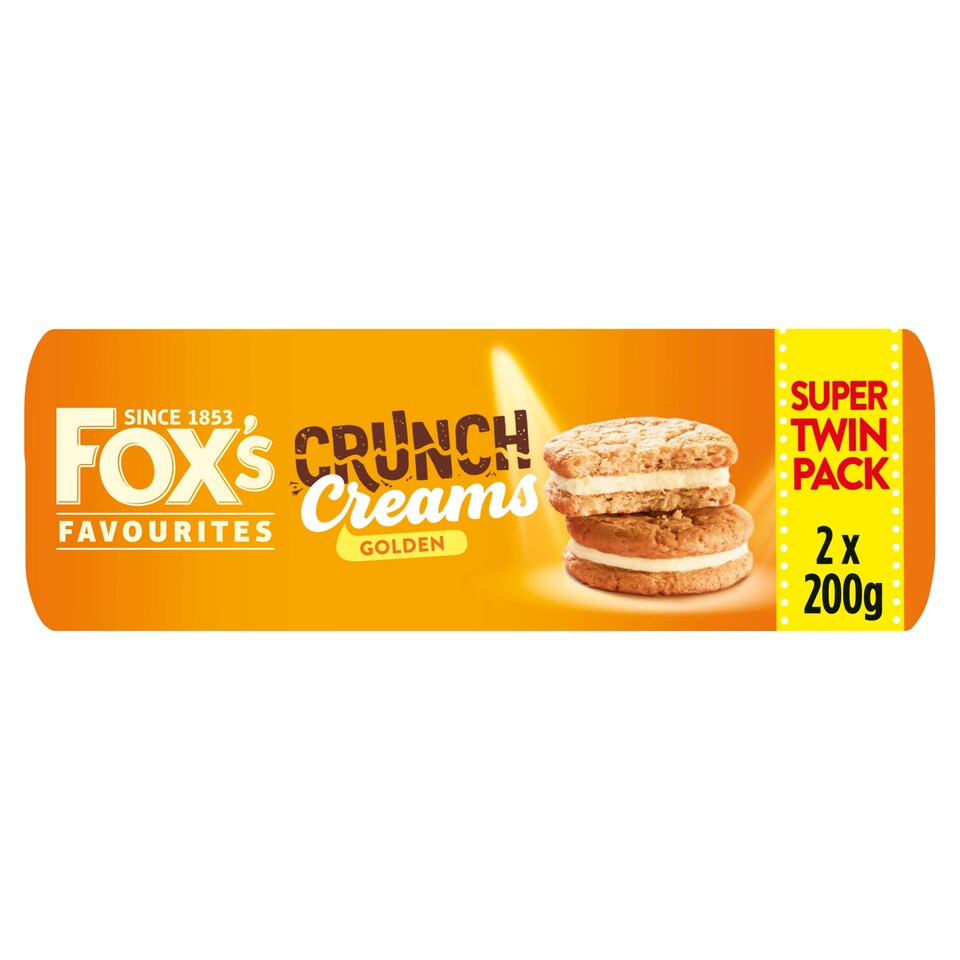 image 1 of Fox's Golden Crunch Cream Biscuit Twin Pack 2X200g