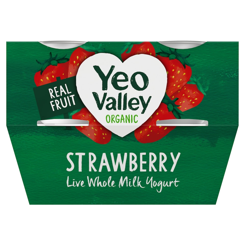 Yeo Valley Organic Strawberry Yogurt 4X110g