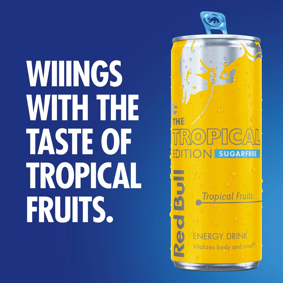 image 1 of Red Bull Sugar Free Tropical Fruit Edition 4X250ml