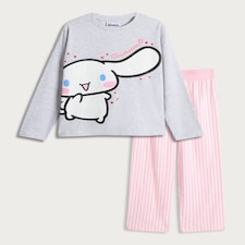 Cinnamoroll Print Cotton Rich Top And Trousers Pyjamas in Pink Multi