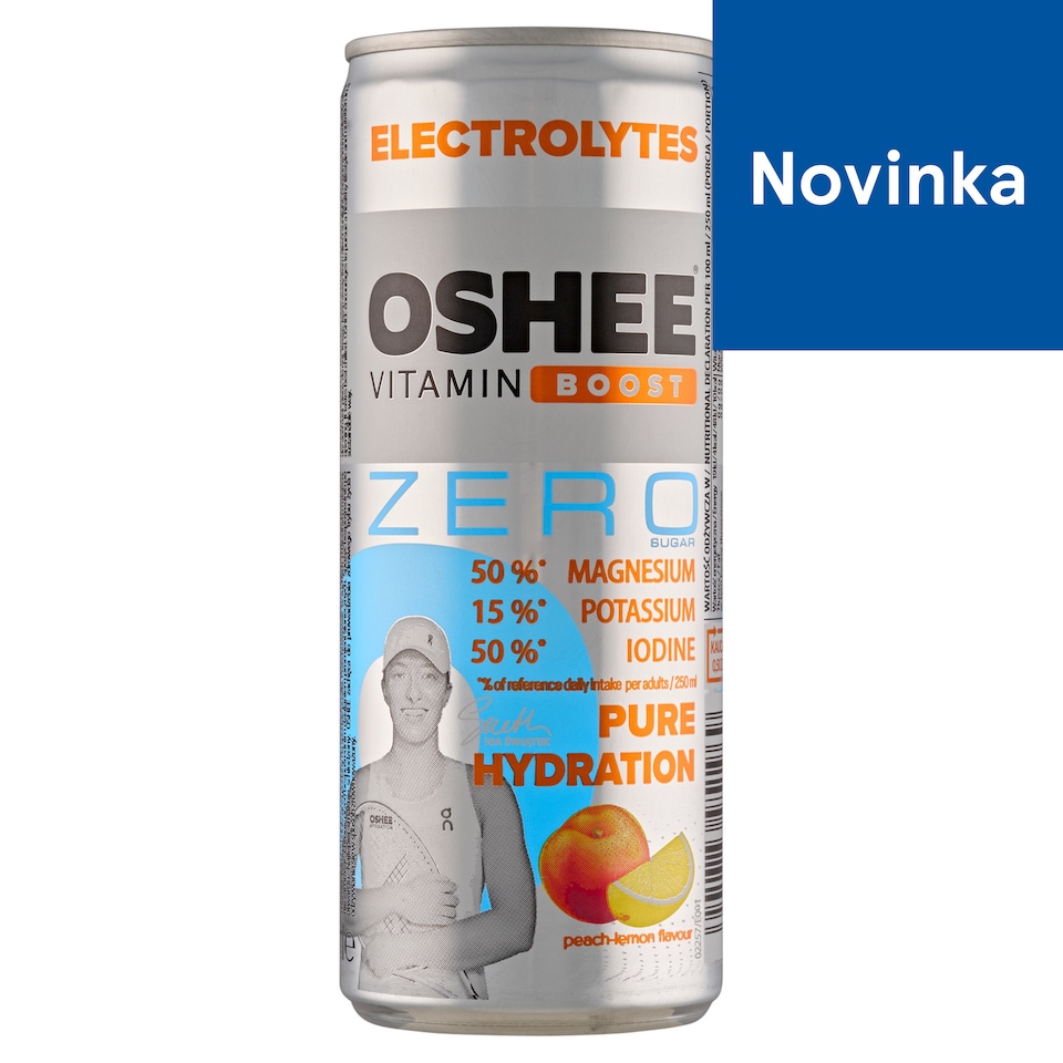 obrázok 1 z Oshee Vitamin Boost Electrolytes Zero nealkoholický nápoj s príchuťou broskyne a citrónu 250 ml