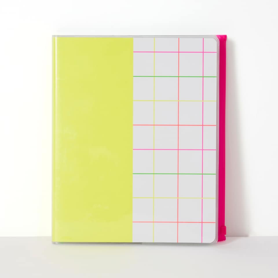 image 1 of Paperchase Neon Grid 8x10 Wallet Weekly Planner