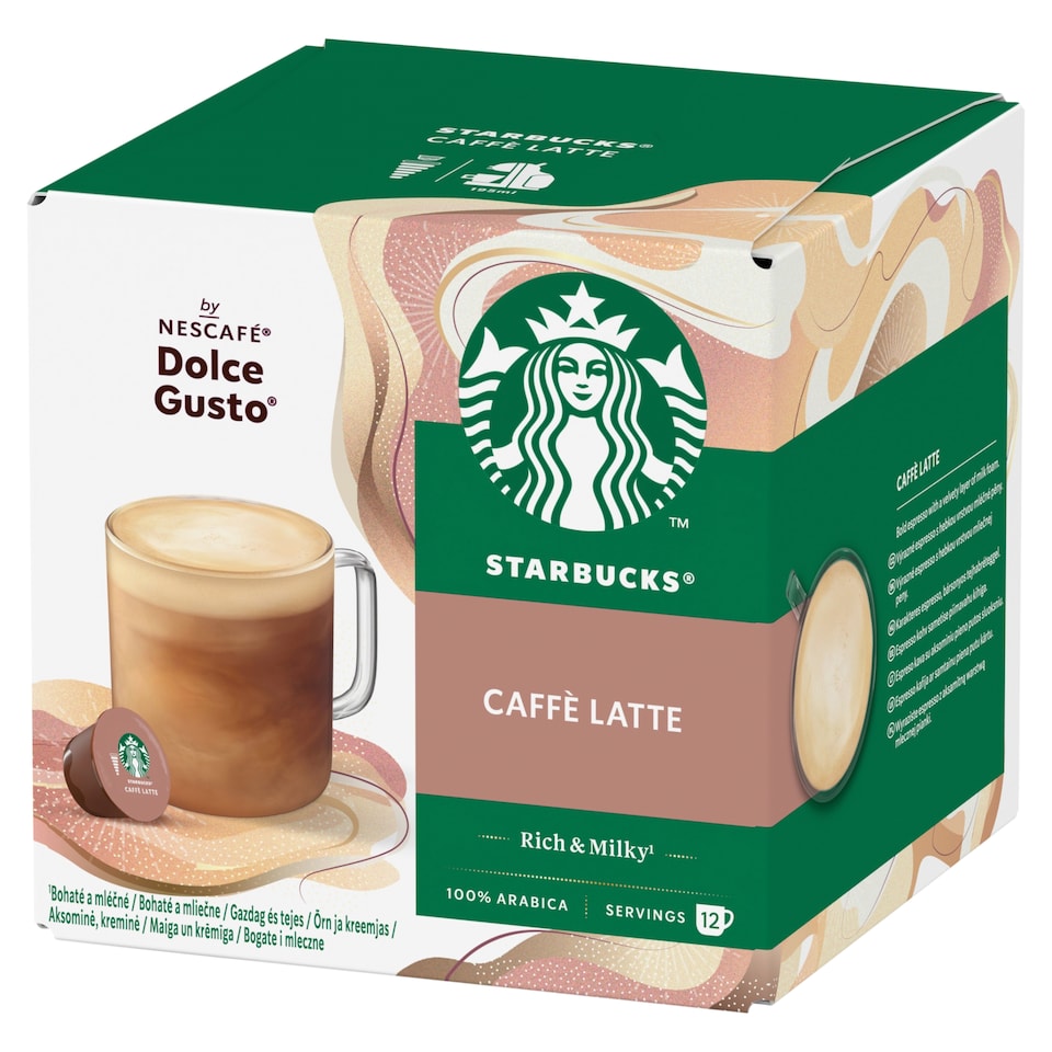 Starbucks by Nescafé Dolce Gusto Caffé Latte kávé kapszula 12 db/12 csésze 121,2 g  1. kép