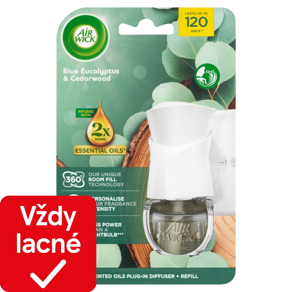 obrázok 1 z Air Wick Elektrický osviežovač vzduchu a náplň eukalyptus a cédrové drevo 19 ml
