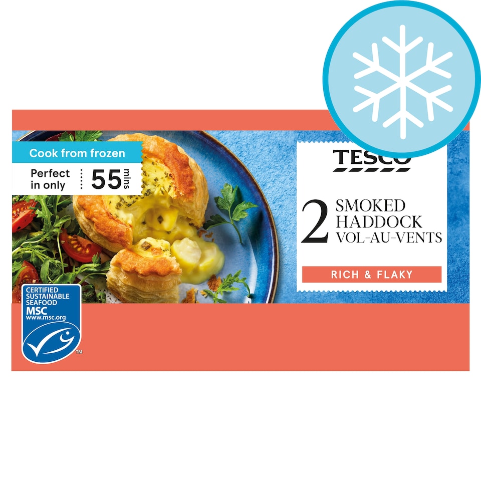 Tesco 2 Smoked Haddock Vol-Au-Vents 240G